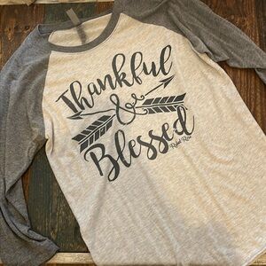 Thankful and blessed baseball 3/4 sleeve